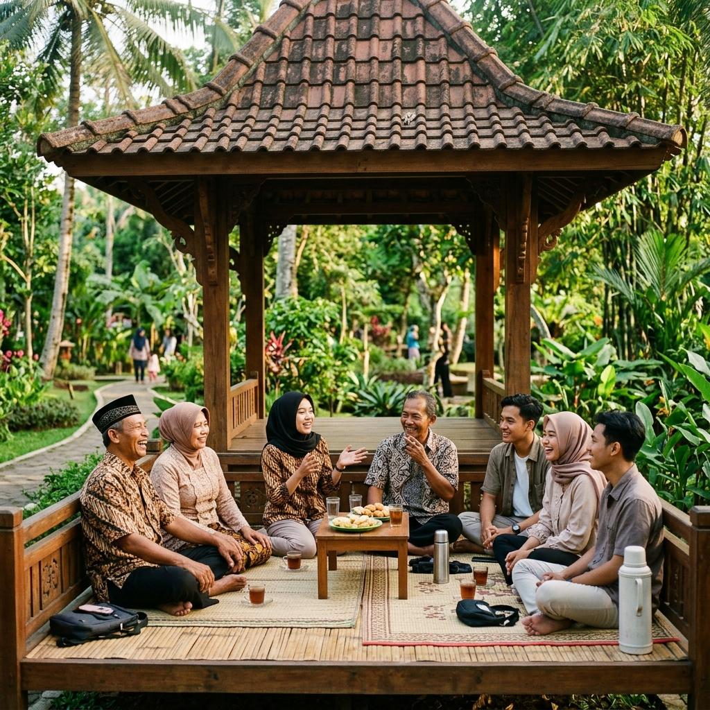 Pertemuan warga di gazebo dusun Madesan